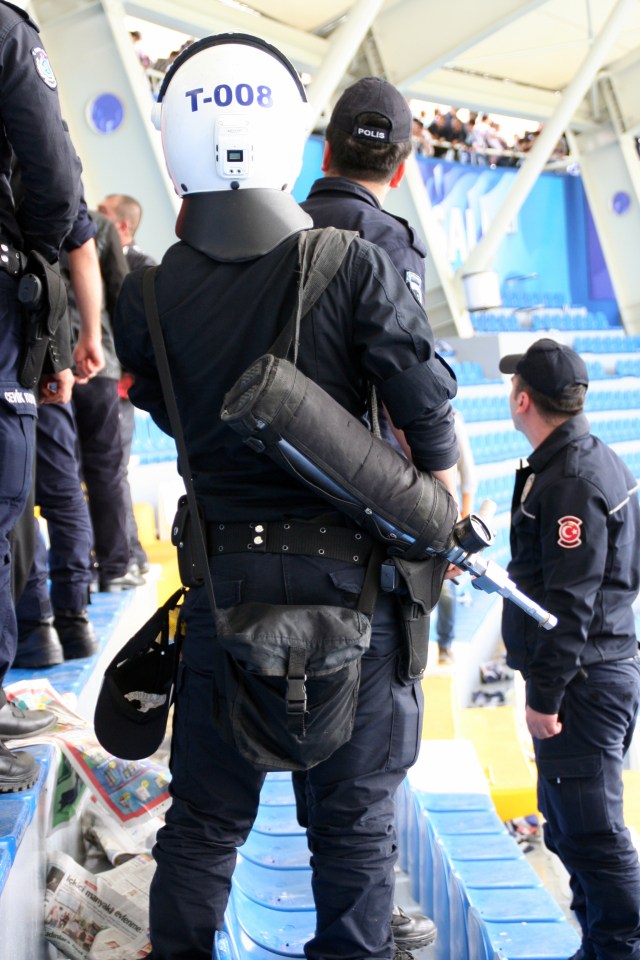 Well prepared with tear gas