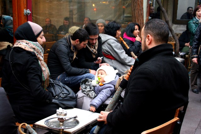 Baby at the Hookah cafe