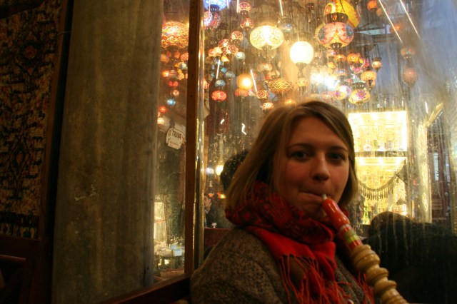 Bryn smoking apple-flavored tobacco